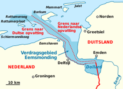 Grenzen volgens Nederland en Duitsland